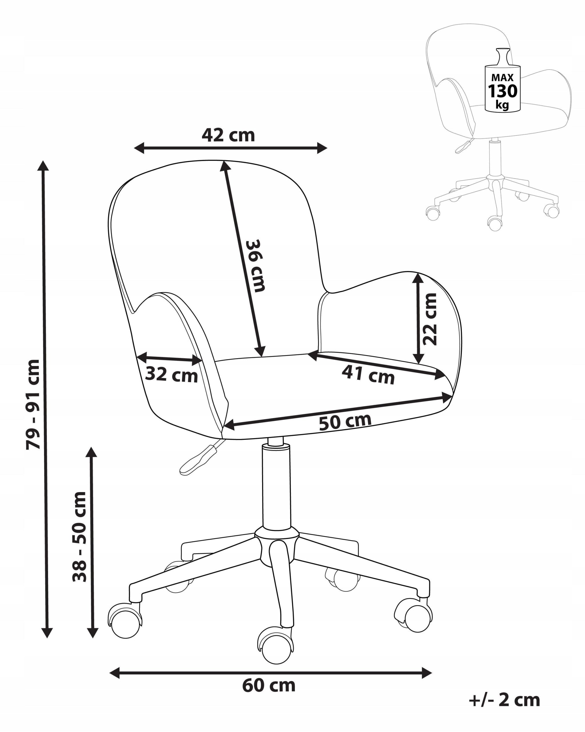 Office swivel chair velour light blue Medical device no