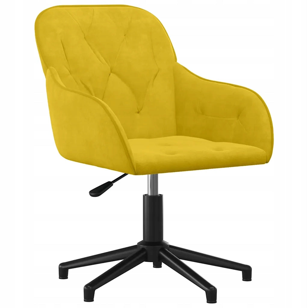 Office swivel chair yellow velvet 56 x 61,5 x (72-80) cm