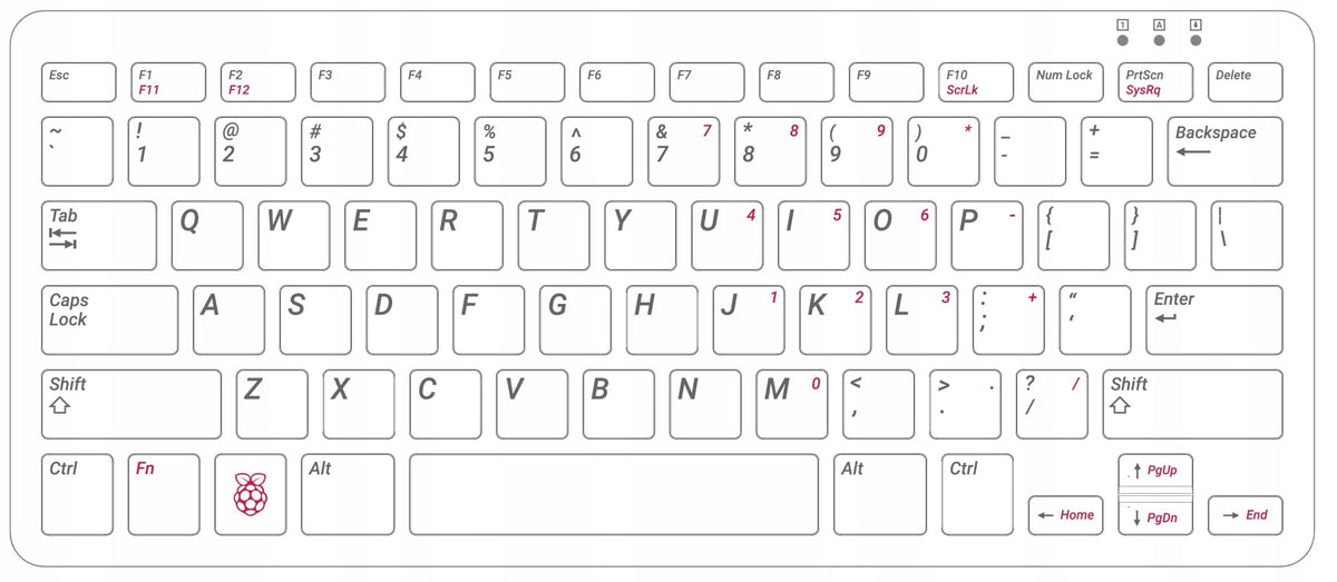 Official keyboard for Raspberry Pi white and red Manufacturer no brand