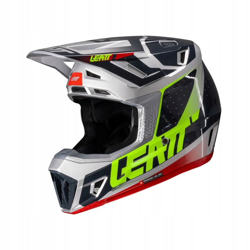 Offroad helmet with goggles LEATT KIT MOTO 7.5 V25 STEEL M +FREEBIES Size M
