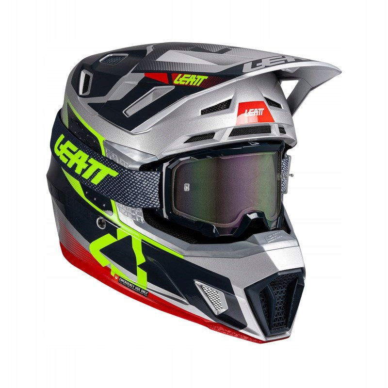 Offroad helmet with goggles LEATT KIT MOTO 7.5 V25 STEEL M +FREEBIES