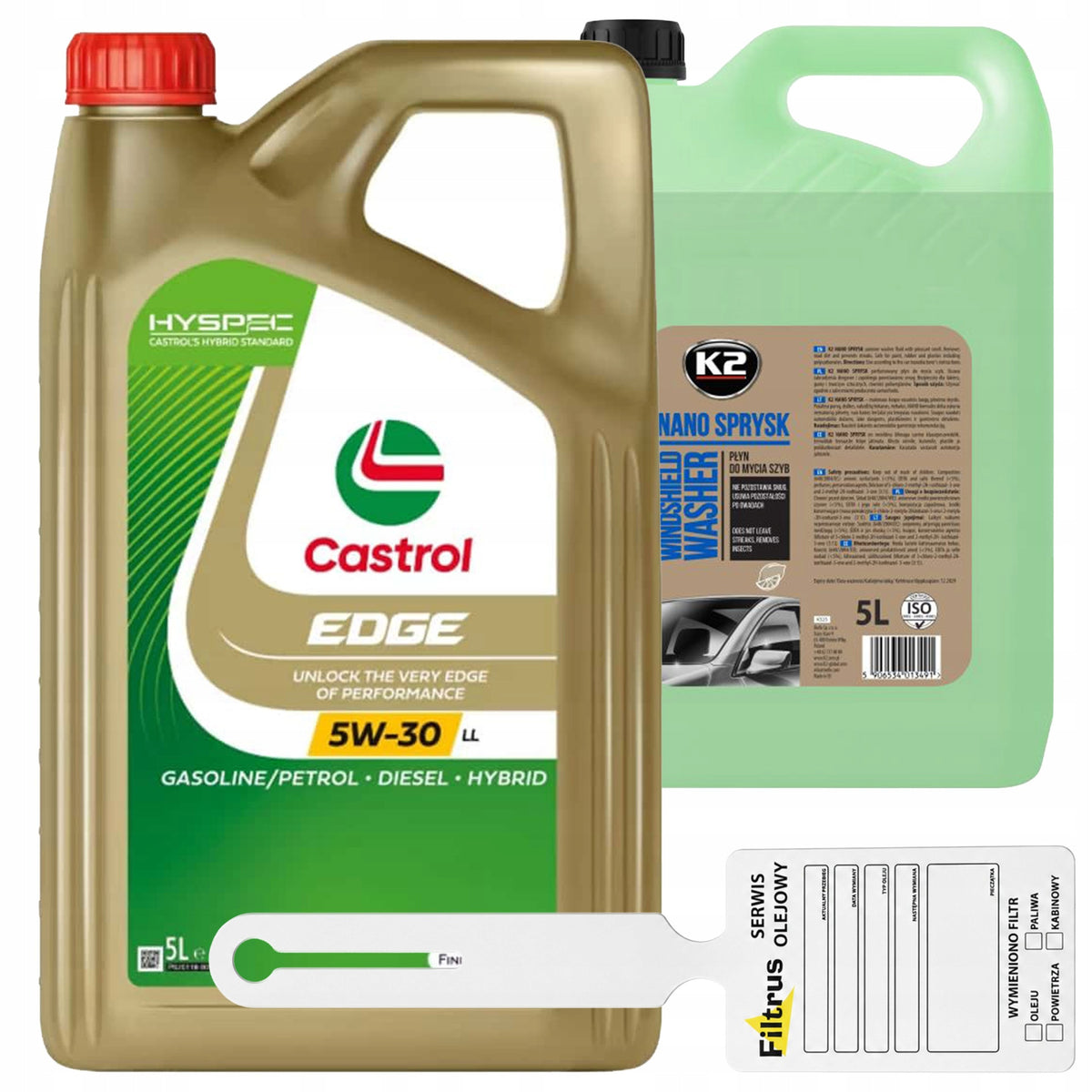 Oil Castrol 5w30 5L Edge LL Titanium C3 + washer fluid Summer 5L K2