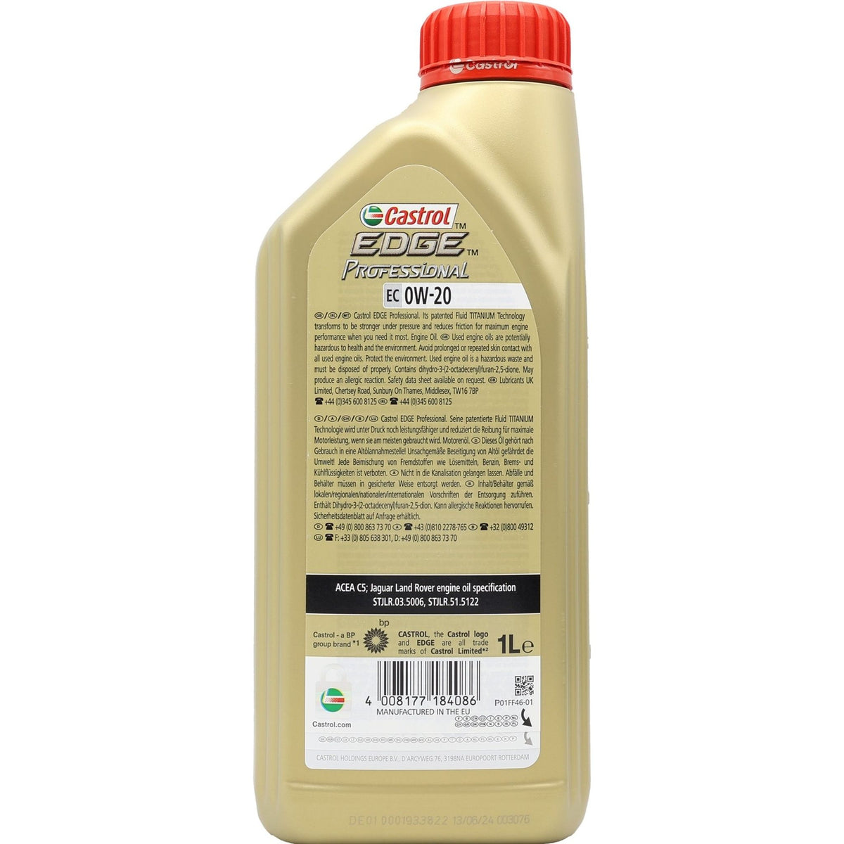 Oil Castrol Edge Professional EC 0w20 Engine 1L ACEA C5 Packaging status original