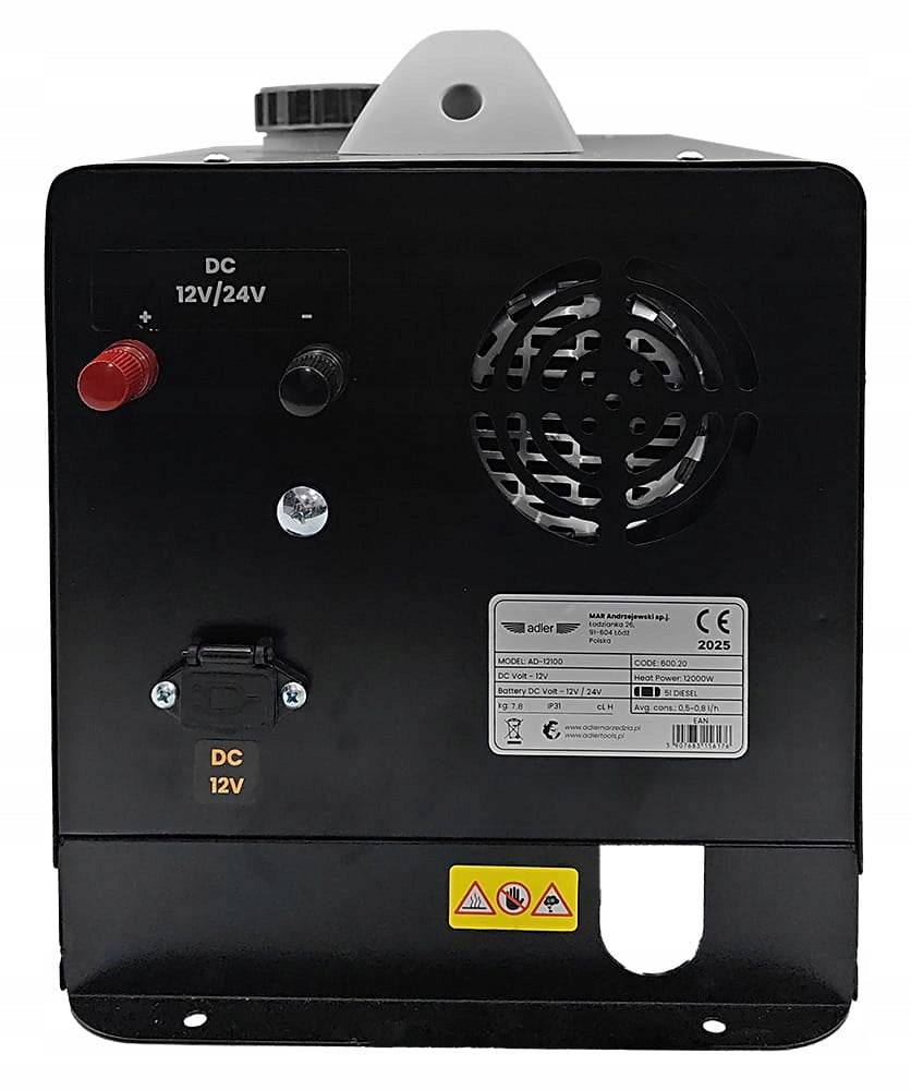 Oil Heater 12 kW Webasto 12/24/230V Adler Energy efficiency class A++