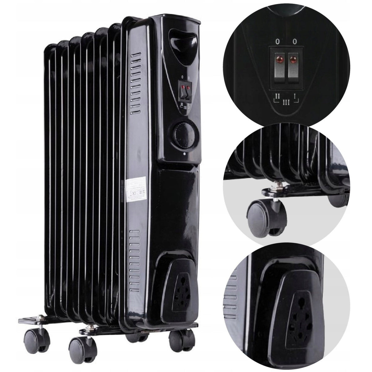 Oil Heater Electric Rib Thermostat Oiler 7 Ribs 1500 W
