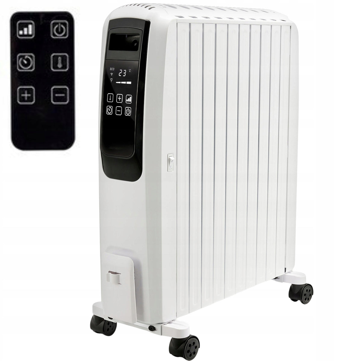 Oil Heater Energy Saving 10 Ribs 3 Power Timer White 2500 W