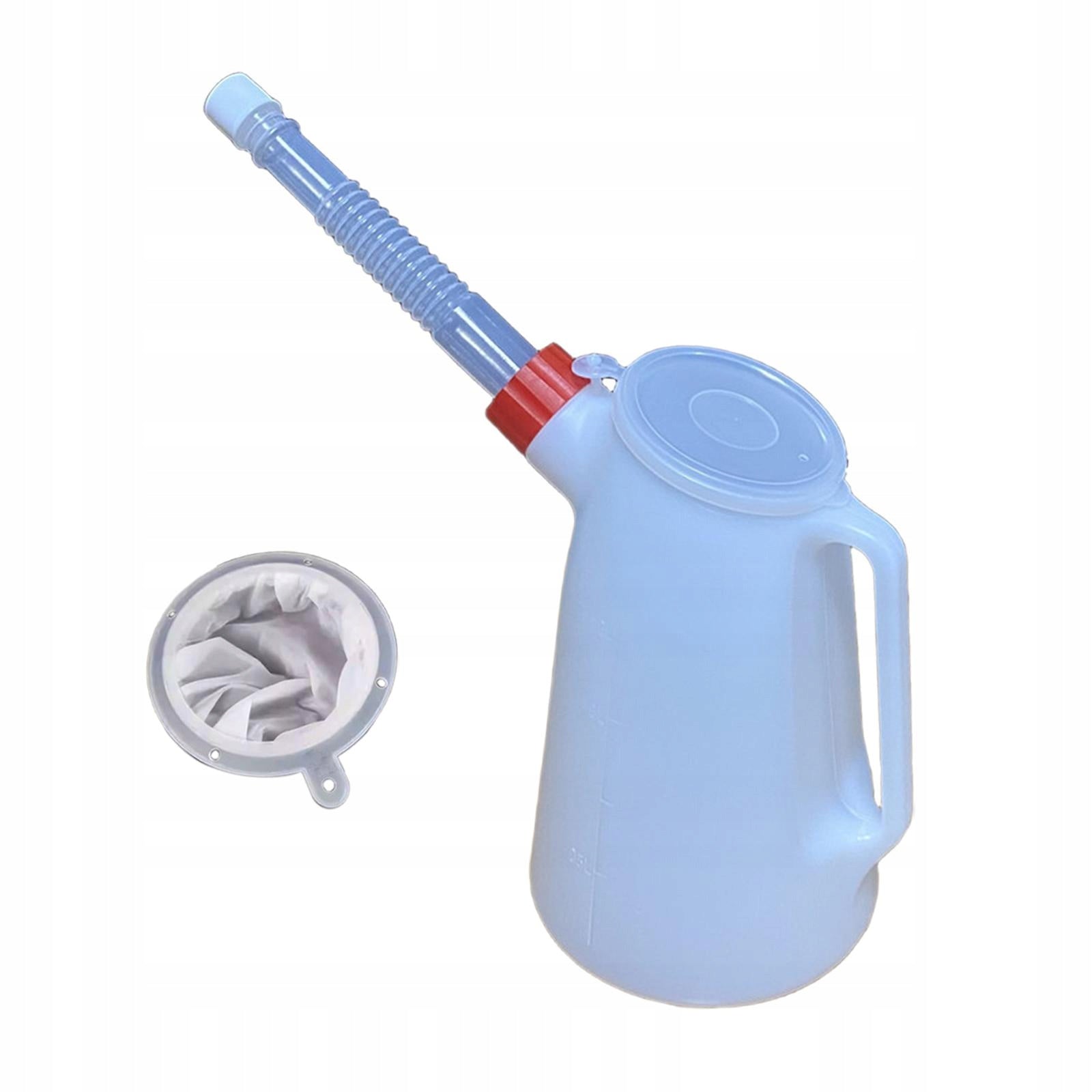 Oil Jug, with Long Spout, Oil Measuring Container, with Lid, Engine 1.2L