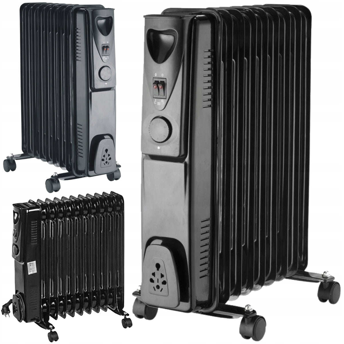 Oil Rib Heater Electric Thermostat Oiler 2000 W 9 Rib