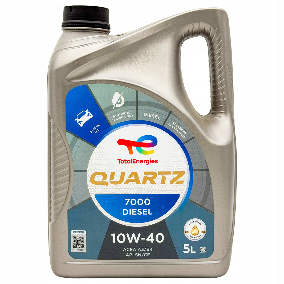 Oil TOTAL 10in40 5L QUARTZ 7000 DIESEL A3/B4 SN CF PSA RENAULT + pendant Packaging status original