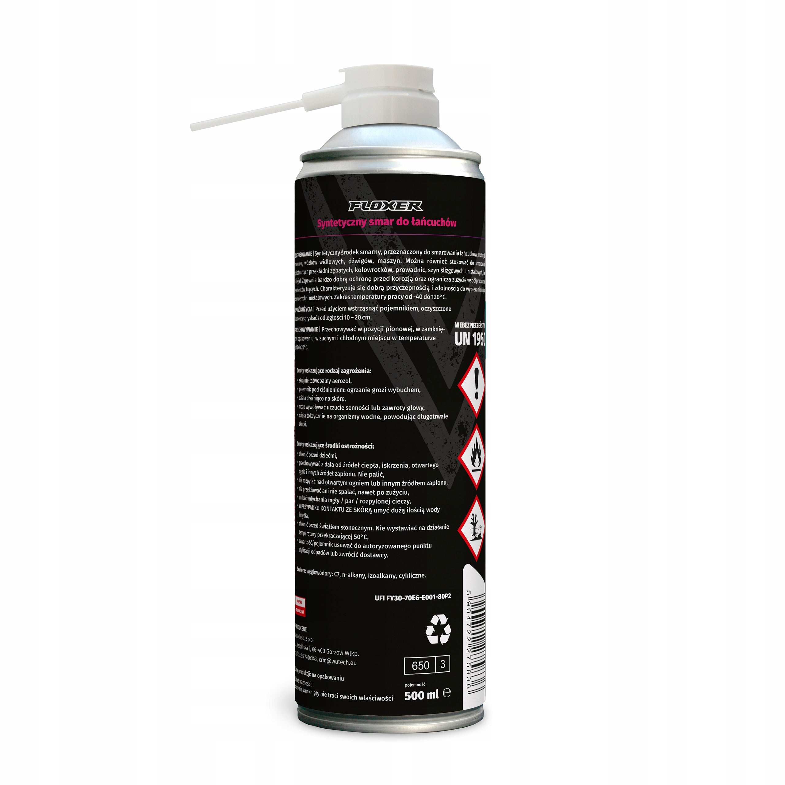 Oil for lubricating chain grease spray - Floxer 500ml strong protection Packaging status original
