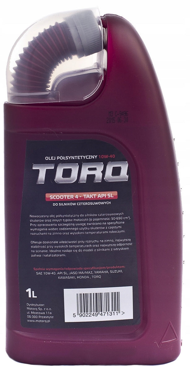 Oil for scooters TORQ 4T 10W-40 1L For 4-stroke motorcycles