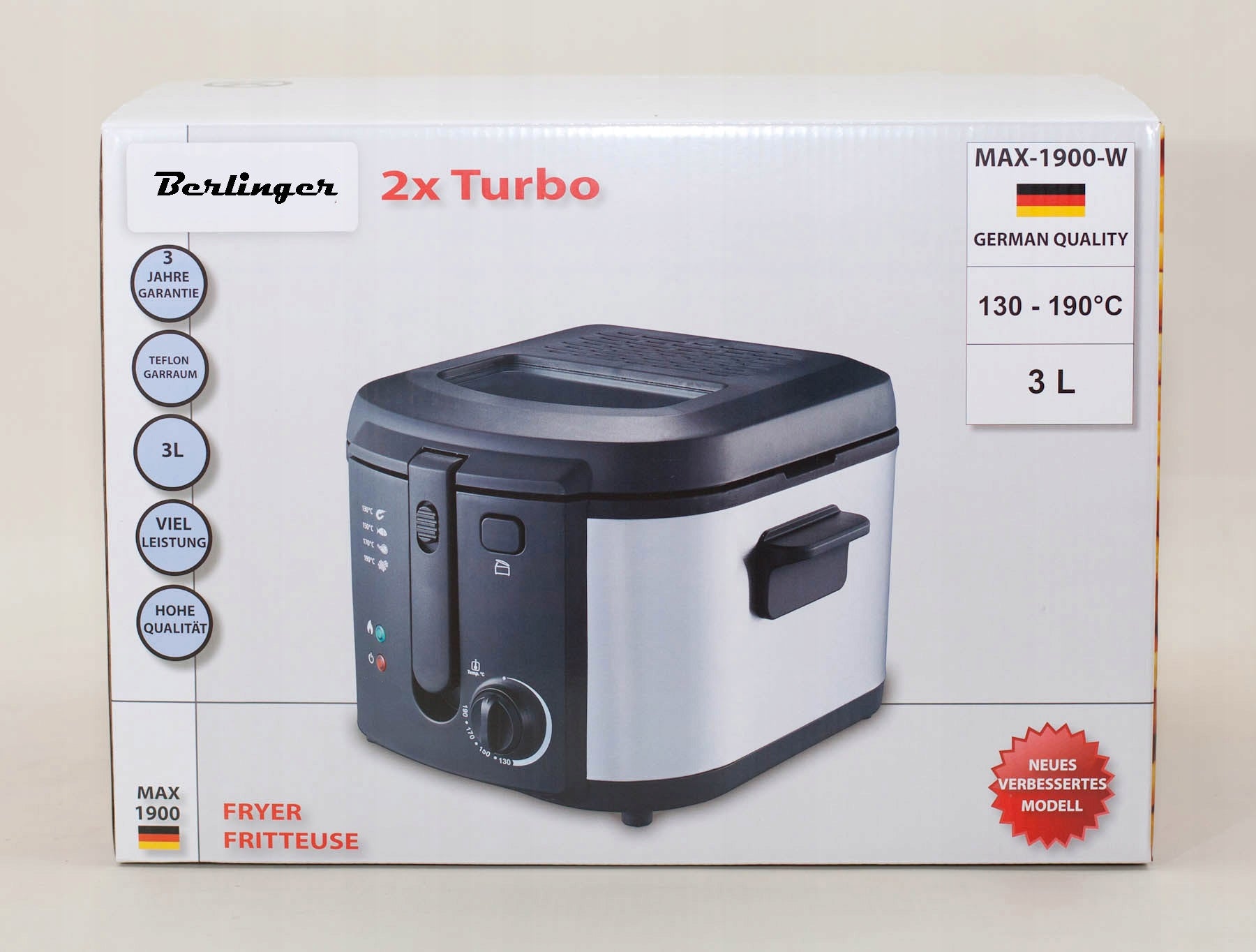 Oil fryer 1900W – air fryer | large capacity easy cleaning Dominant color black