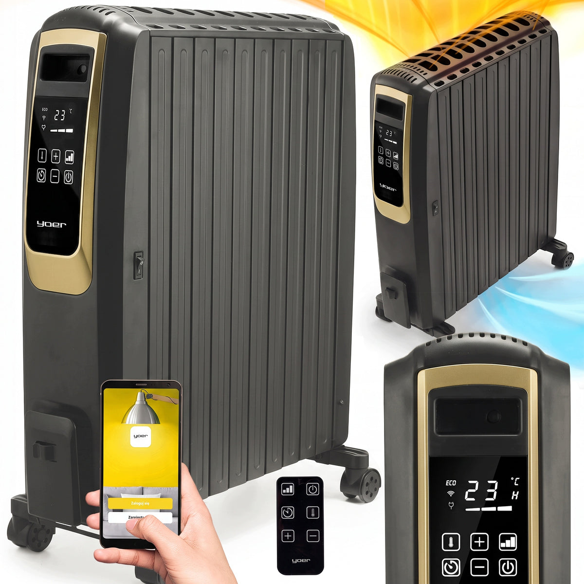 Oil heater Yoer 2500W 10 ribs +Timer +3 powers +Energy-saving mode