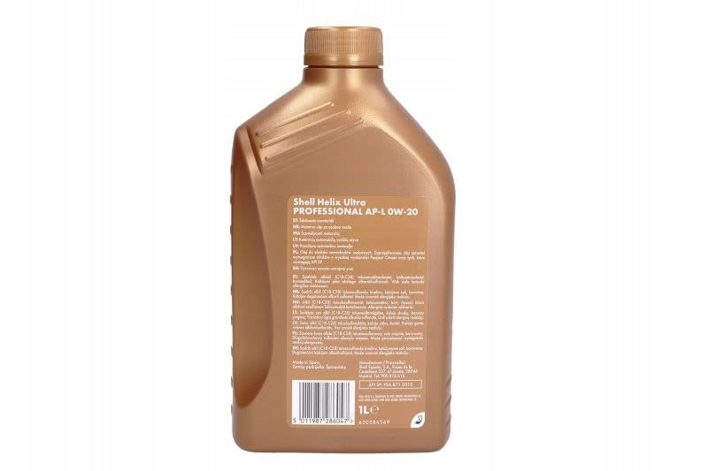 Oils and lubricants SHELL Packaging volume 1 l