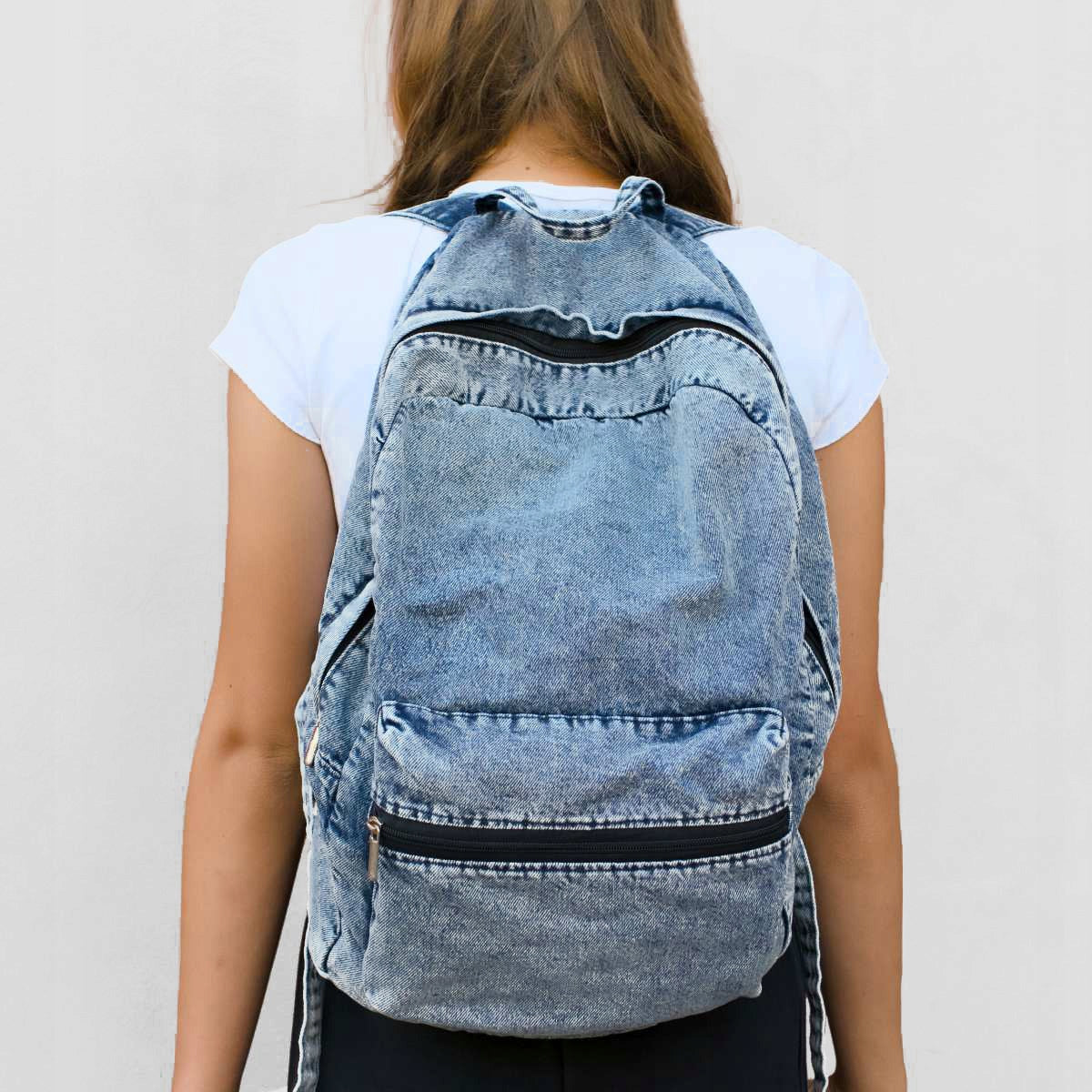 Old Skool Vintage Urban Classic Retro Denim Backpack Black Sheep ST2