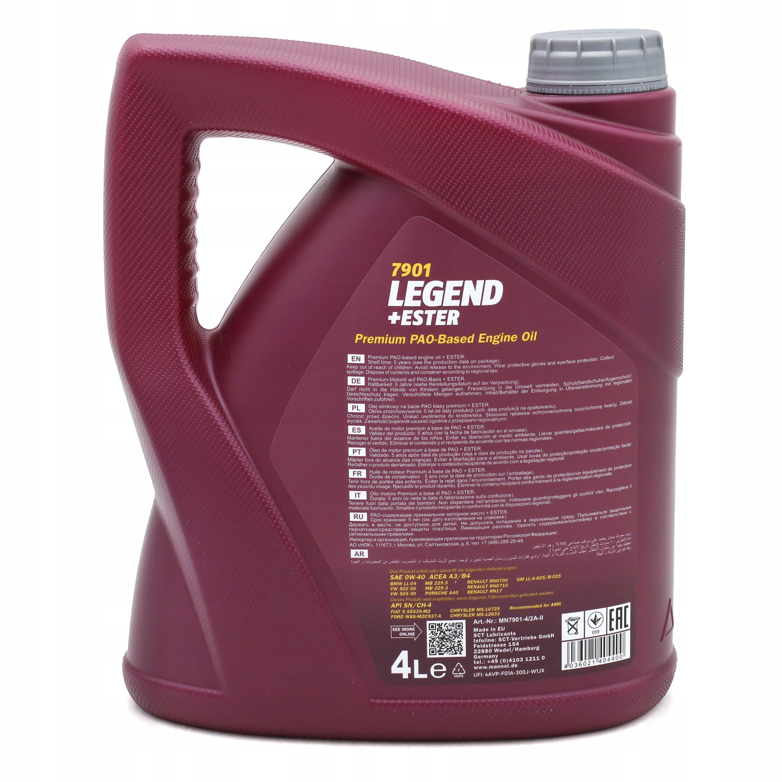 Motoröl Mannol 7901 Legend+Ester 0W-40, 4 l 