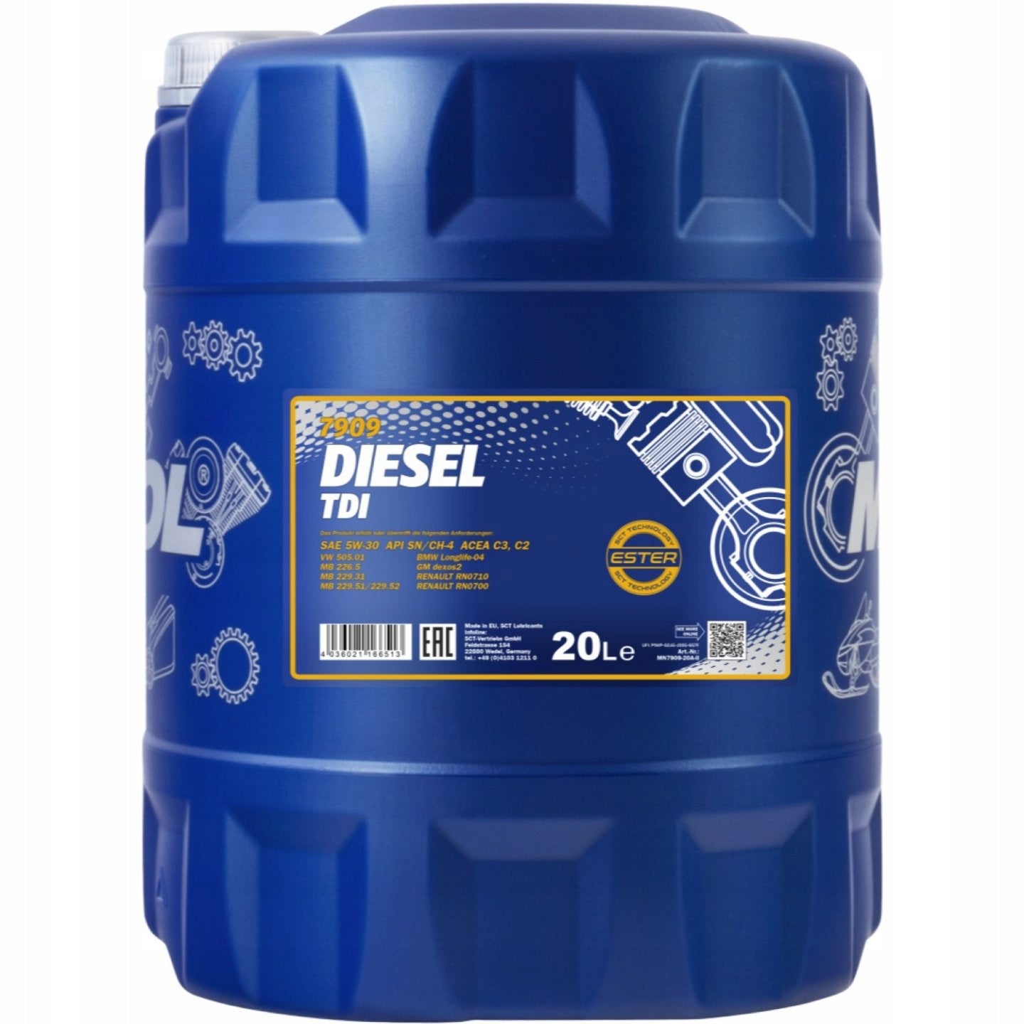Mannol 7909 Diesel TDI 5W-30 variklinė alyva, 20L