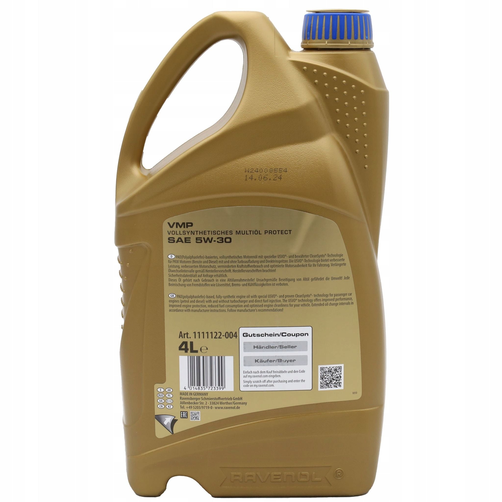 Ravenol VMP Usvo® 5W30 Motoröl 4l 