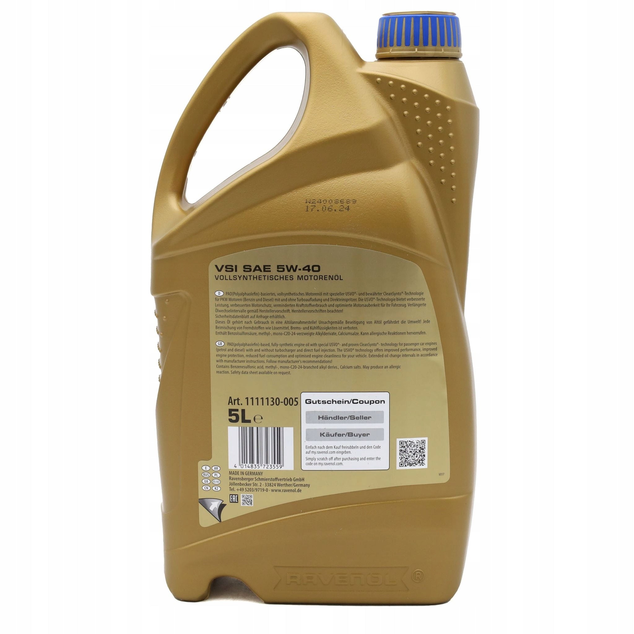 Motoröl Ravenol VSI 5W40, 5L 