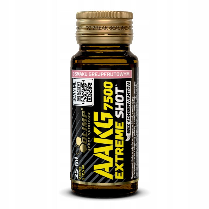 Olimp AAKG 7500 EXTREME SHOT 25ml Larginine pre-WORKOUT shot GRAPEFRUIT Expiration date at least 3 months from the date of purchase