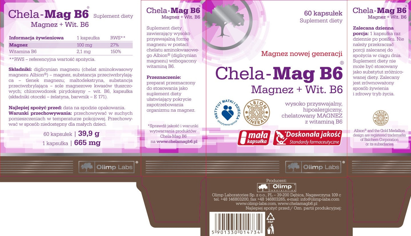Olimp Chela-Mag B6 x 60 capsules Brand Olimp Laboratories