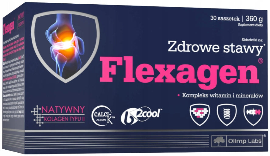 Olimp Flexagen collagen calcium phosphorus FOR JOINTS raspberry flavor 30 sachets