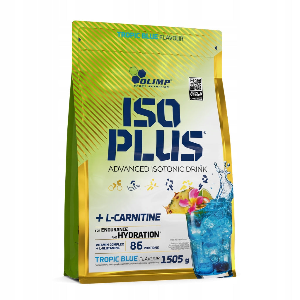 Olimp ISO PLUS ISOTONIC DRINK Hydration Electrolytes 1505g Tropic Blue