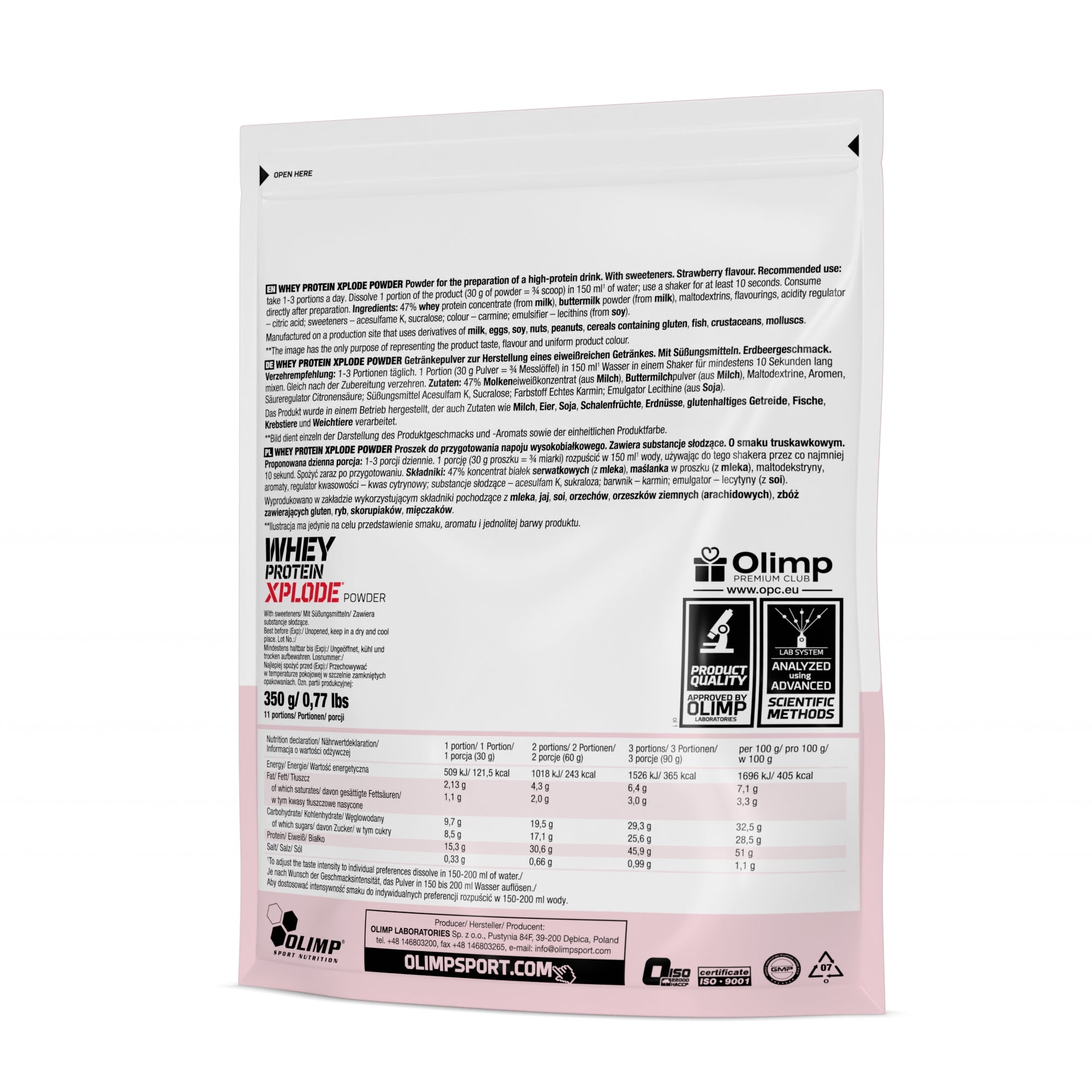 Olimp Whey Protein Xplode 350g Expiration date at least 1 year from the date of purchase