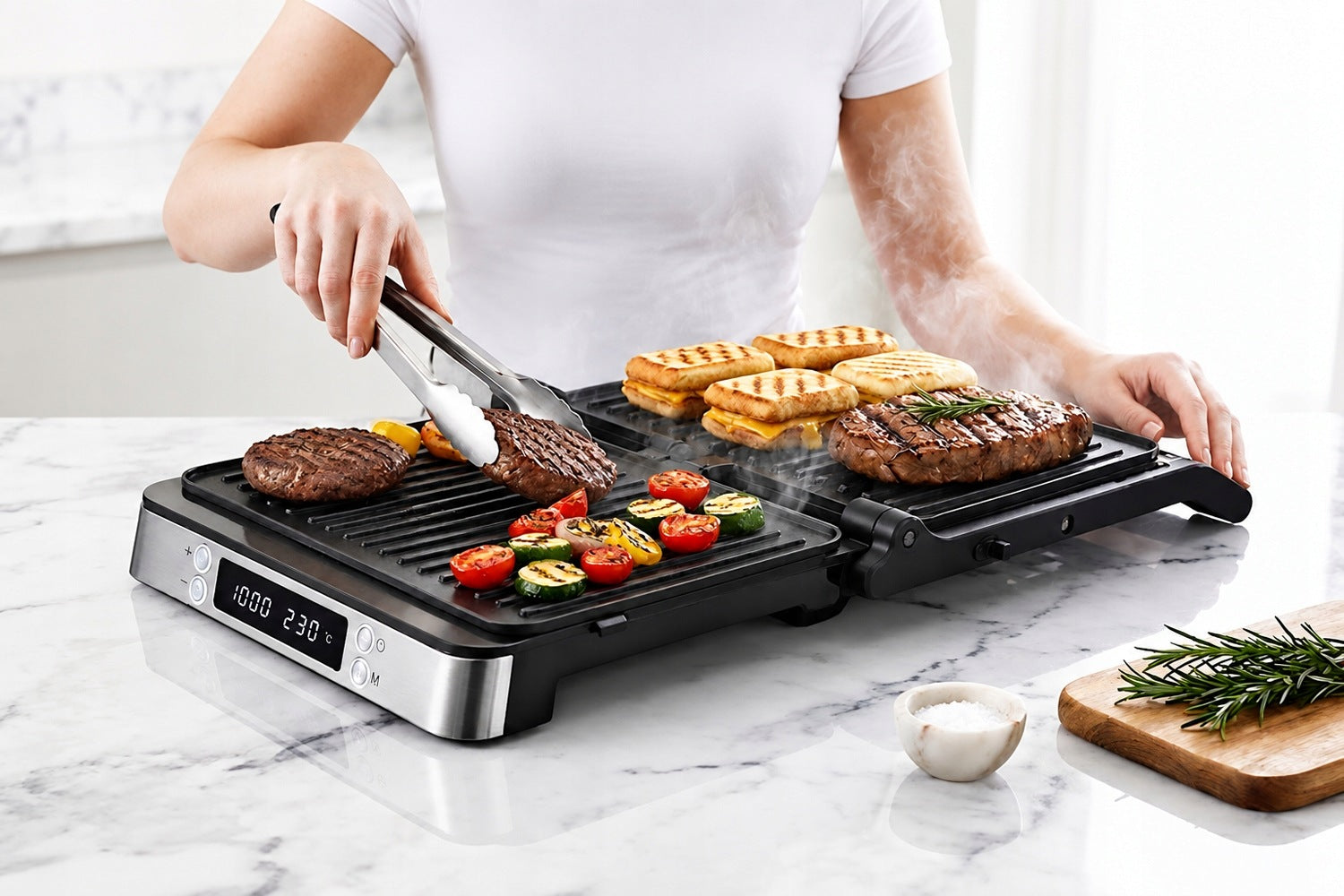 Olvy Grill Kontaktowy XL 4 Tosty z Timerem i Regulacją Temp. 2000W Manufacturer code ZJ-529