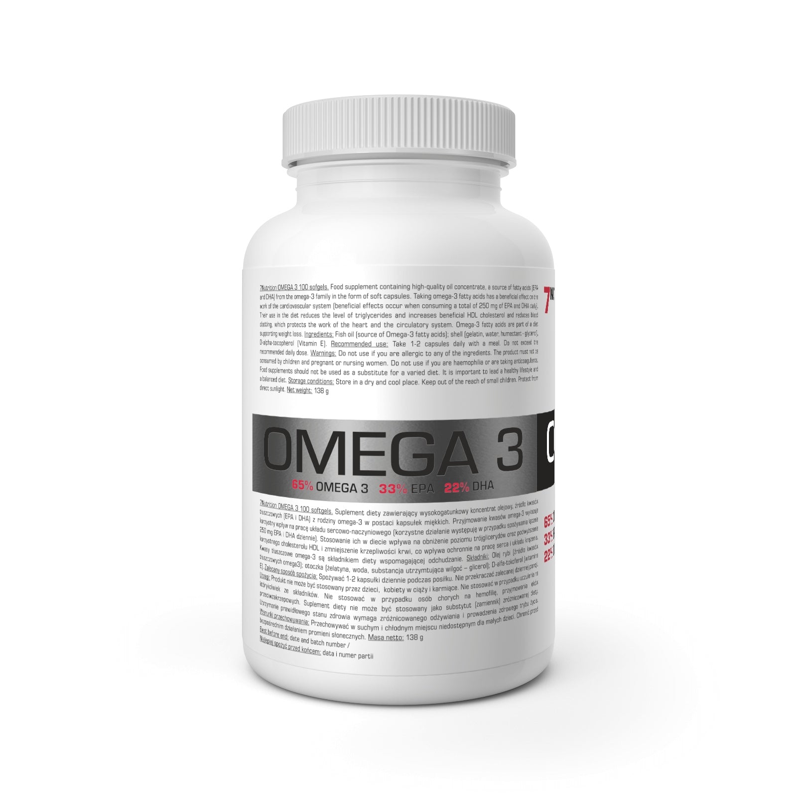 Omega 3 1000mg 100 caps 7NUTRITION Packaging status original