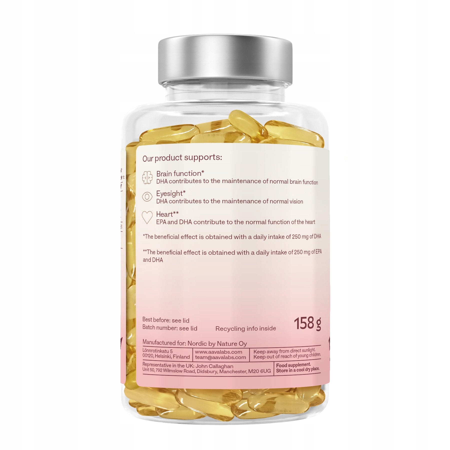 Omega 3 EPA 1000 mg DHA 500 mg – heart, brain, vision 120 kaps | Aavalabs Medical device no