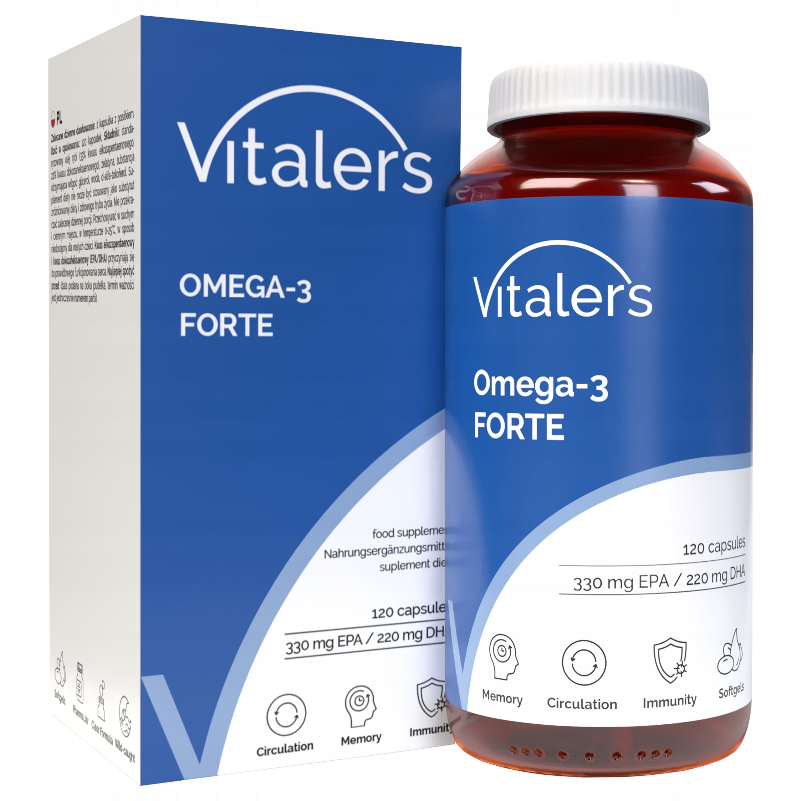 Omega 3 FORTE 1000 mg for 120 days 330 EPA 220 DHA Healthy Heart Brain + Freebie Packaging status original