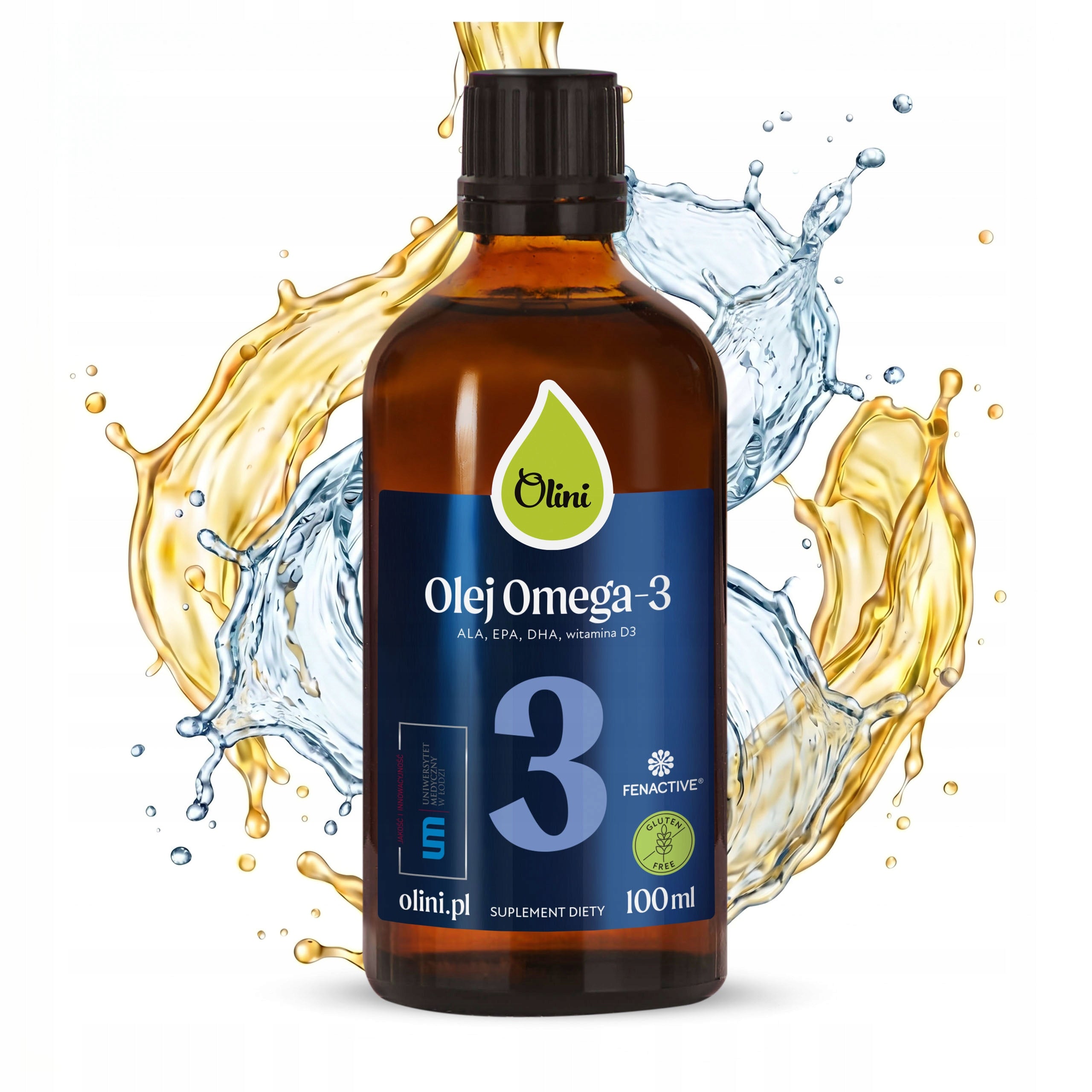 Omega 3 Food OLINI Oil 100ml with Black Flax Tran Vitamin D acids