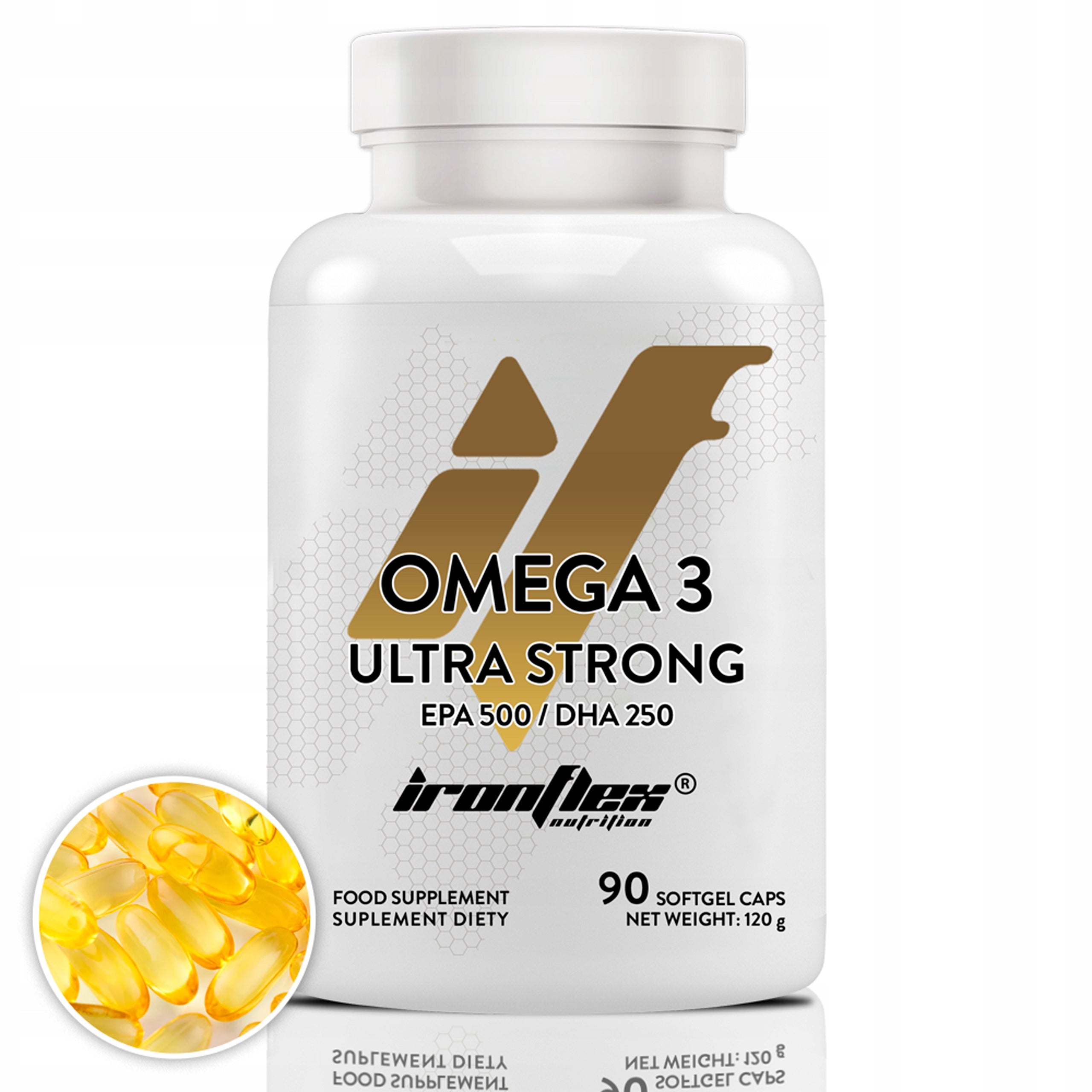Omega 3 IronFlex Strong 90caps FATTY ACIDS EPA 500 + DHA 250 immunity