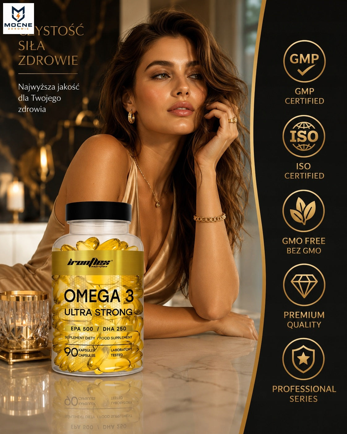 Omega 3 Ultra Strong 1000 Gold| EPA+DHA 750!!!| 90 Softgel| Prof Series| IF Expiration date not specified