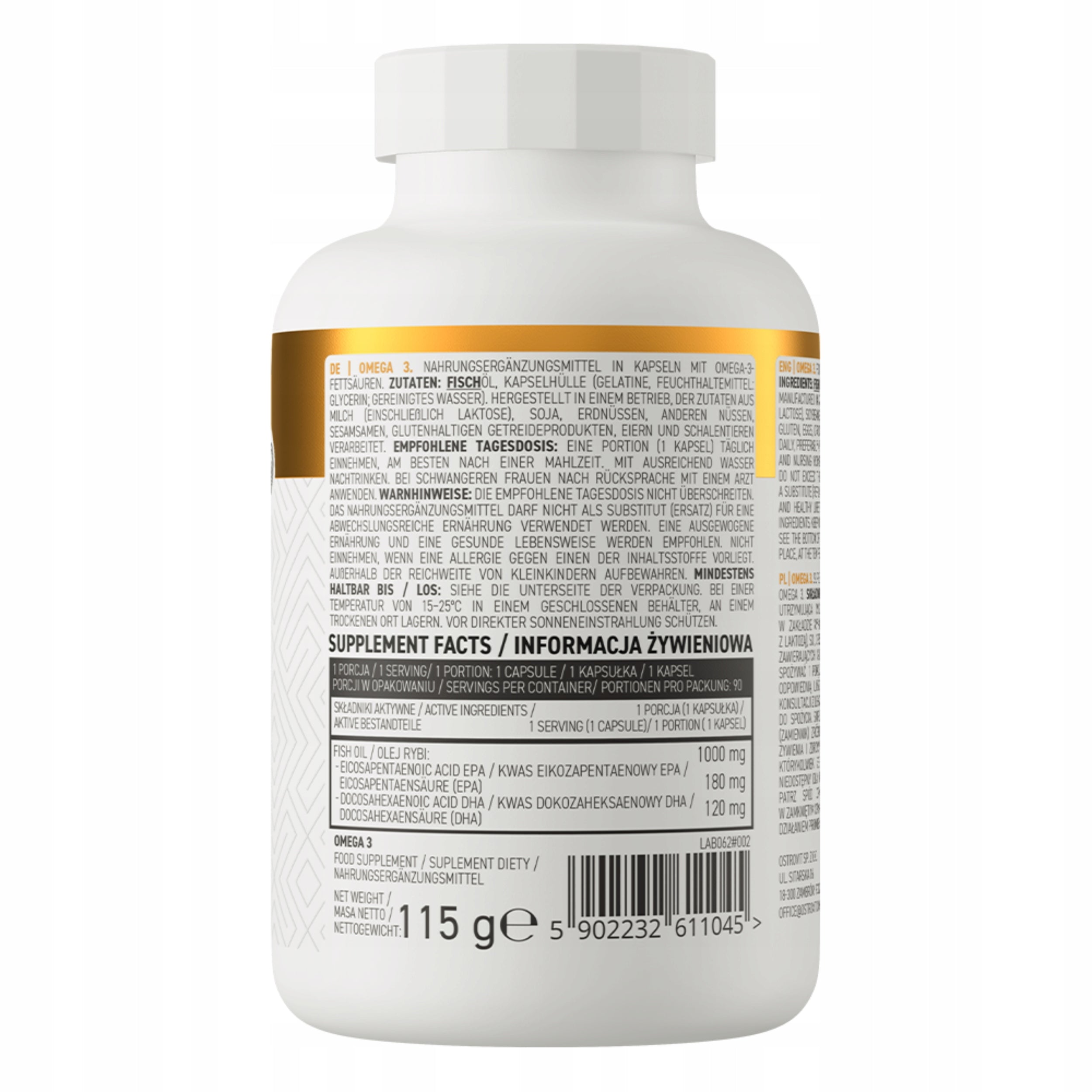 Omega 3 capsules 90 pcs Omega 3 Ostrovit Richness EPA and DHA Brand OstroVit