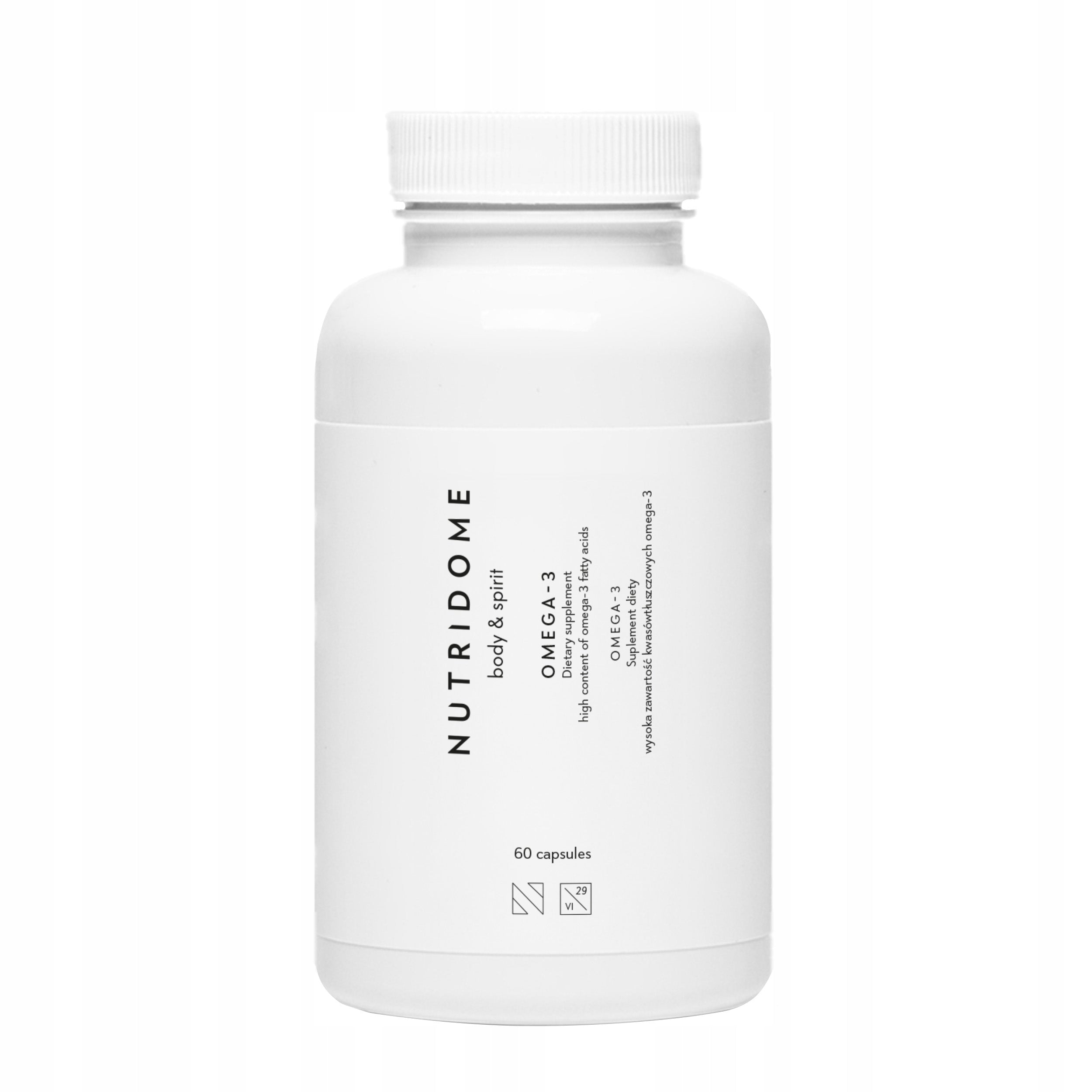 Omega 3 supplement Nutridome 60 capsules HEART BRAIN and IMMUNITY NUTRIDOME Medical device no