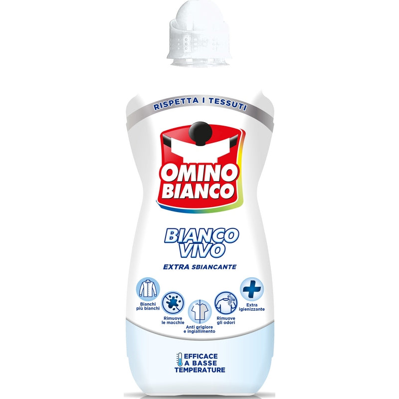 Omino Bianco Płyn Odplamiacz Wybielacz do Prania Białych Rzeczy 900 ml