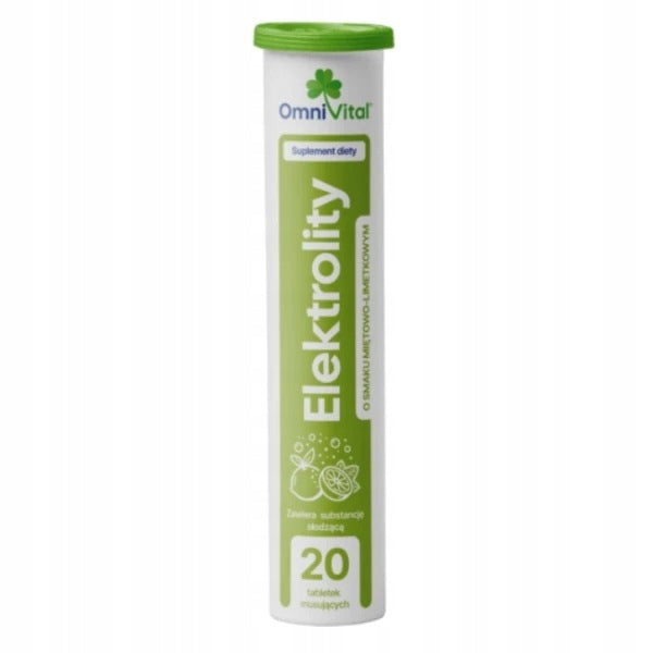 Omni Vital electrolytes mint lime 20 effervescent tablets Brand no brand
