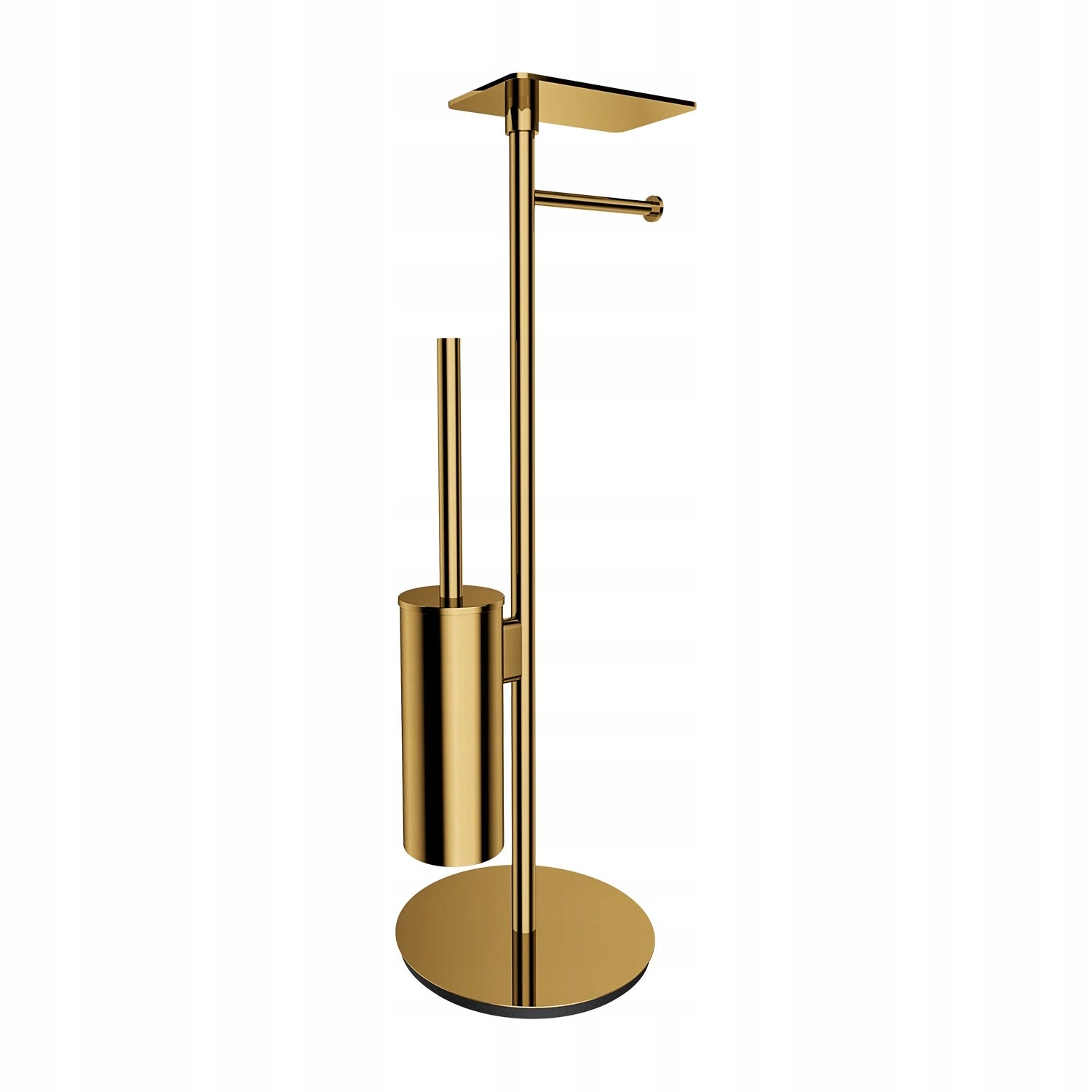 Omnires paper stand and toilet brush with shelf gold gloss