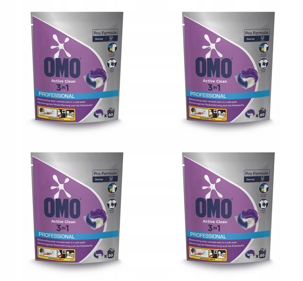 Omo Active Clean Caps 3in1-80pcs X4