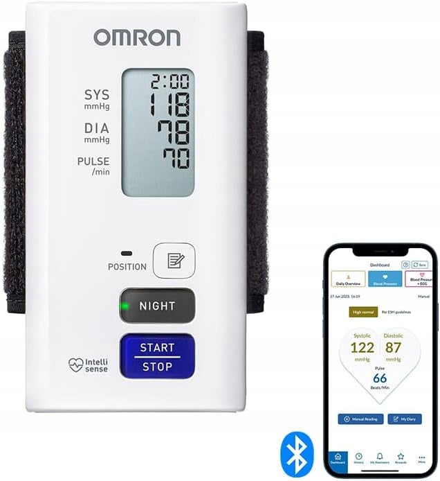 Omron NightView Digital Wrist Blood Pressure Monitor with BT for iOS and Android Manufacturer code 6100165