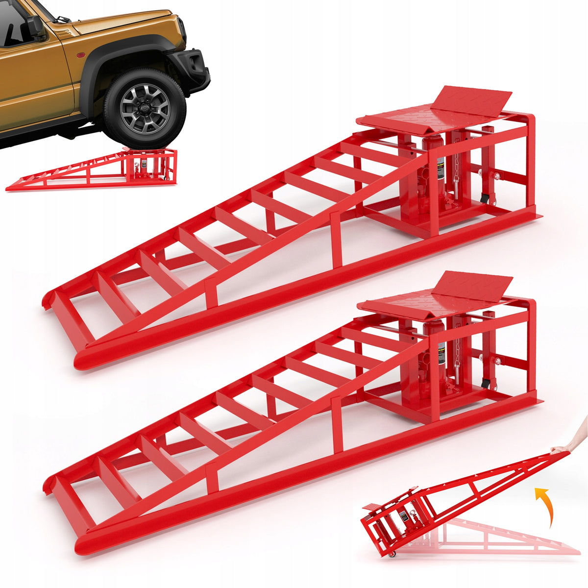 One set of two heavy duty ramps with a lifting capacity of 5 tons (11 065 lbs)
