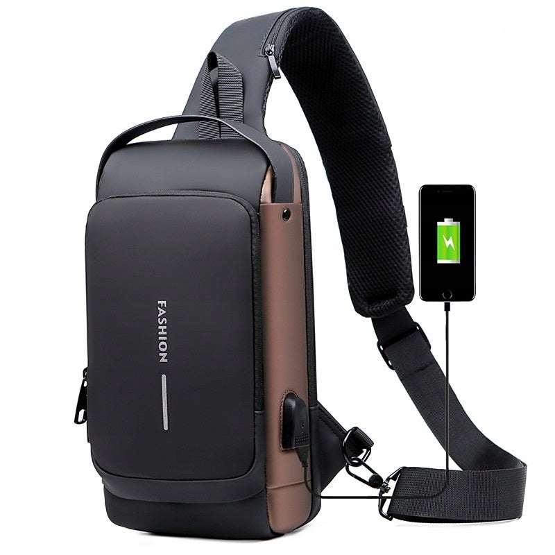 One shoulder anti-theft backpack USB (I223)