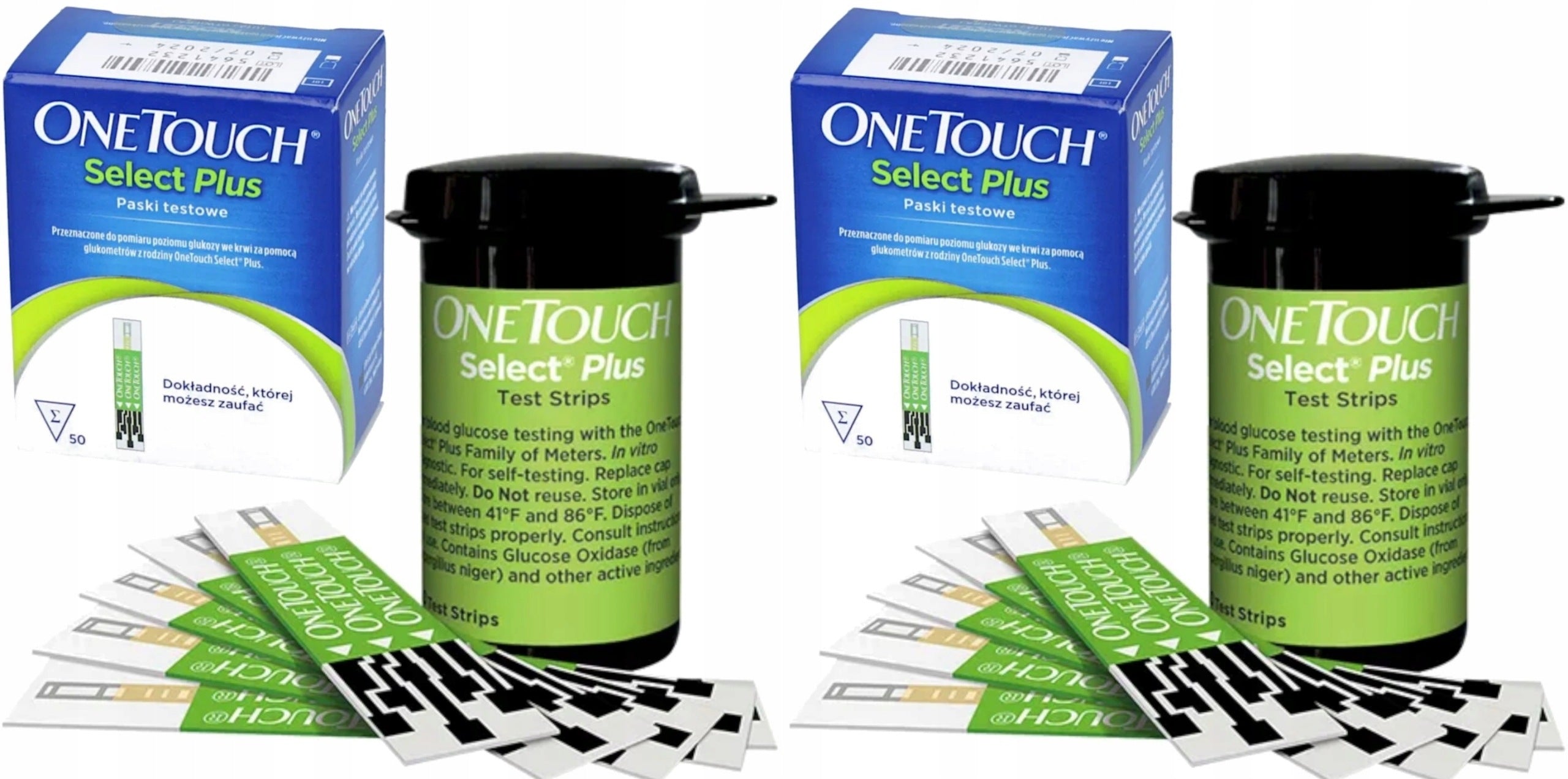 OneTouch Select Plus Test strips 2 X 50 pieces FOR BLOOD GLUCOSE MEASUREMENT