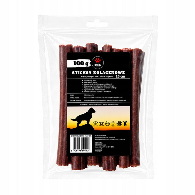 Oners Collagen Sticks 15 cm Natural Treat Dog Teether 100 g