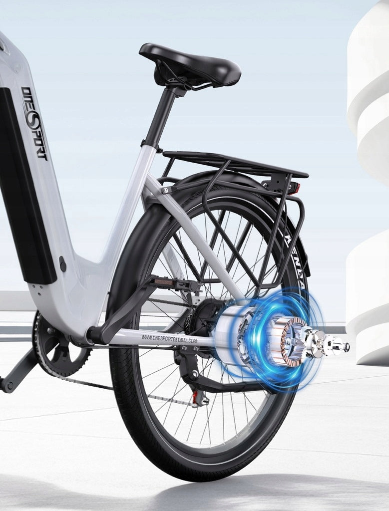 Onesport OT05 Electric Bicycle 250W 18.2Ah 27,5" 25km/h E-bike White Frame size M