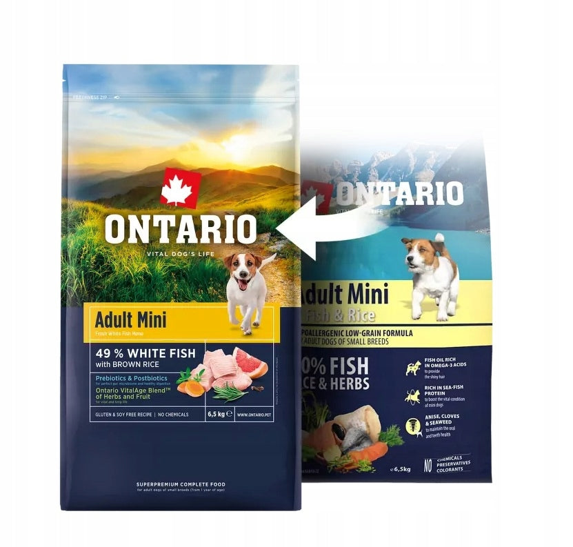 Ontario Adult Mini Fish & Brown Rice 2,25kg Manufacturer code 214-13109