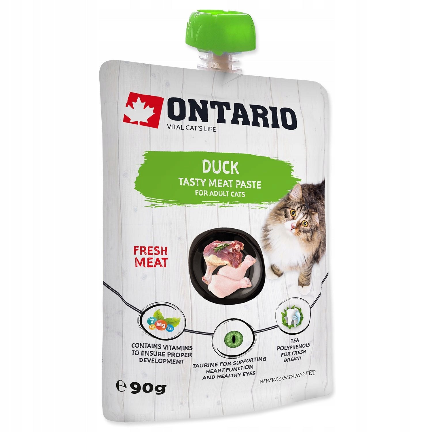 Ontario Duck Fresh Meat Paste 90g Cat Paste with Duck Packaging status original