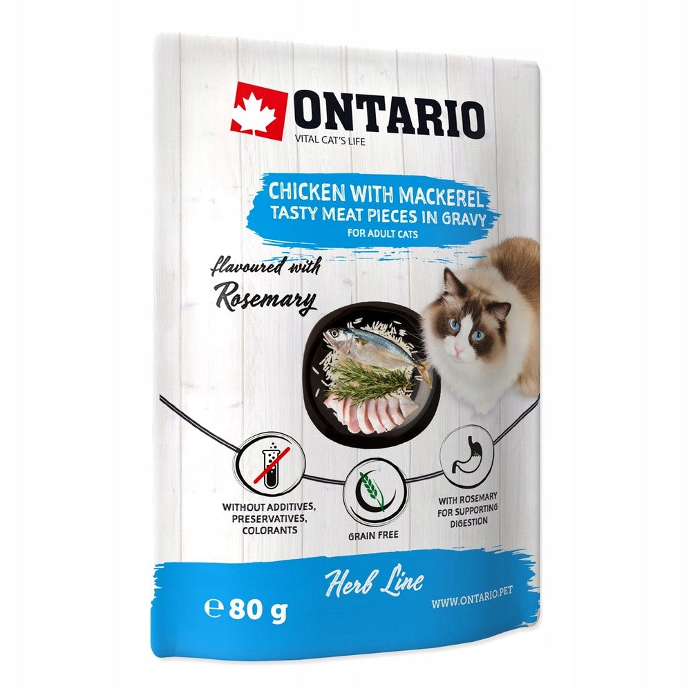 Ontario cat food chicken with mackerel in sauce 80g Brand Ontario